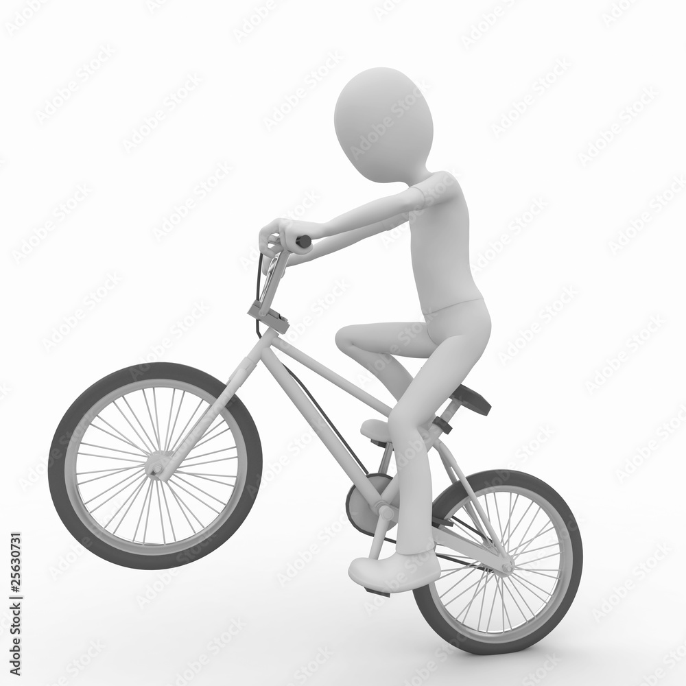 3d man with bike 3d man with bike