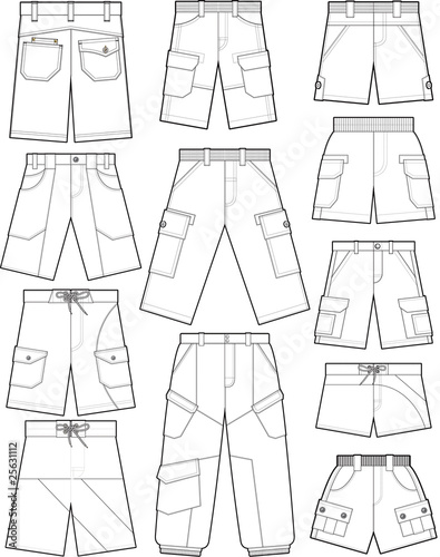 Pant outline vector templates