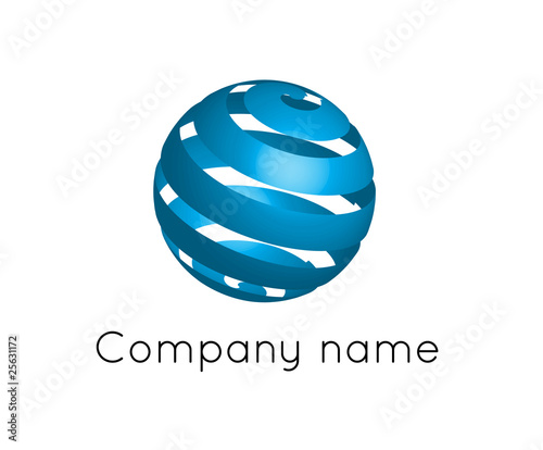 Blue ribbon abstract shape