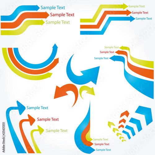 Abstract vector arrow text box templates
