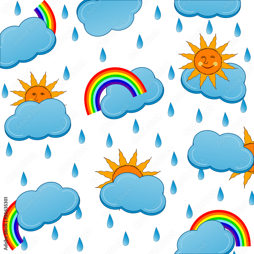 vector illustration of a weather icons pattern
