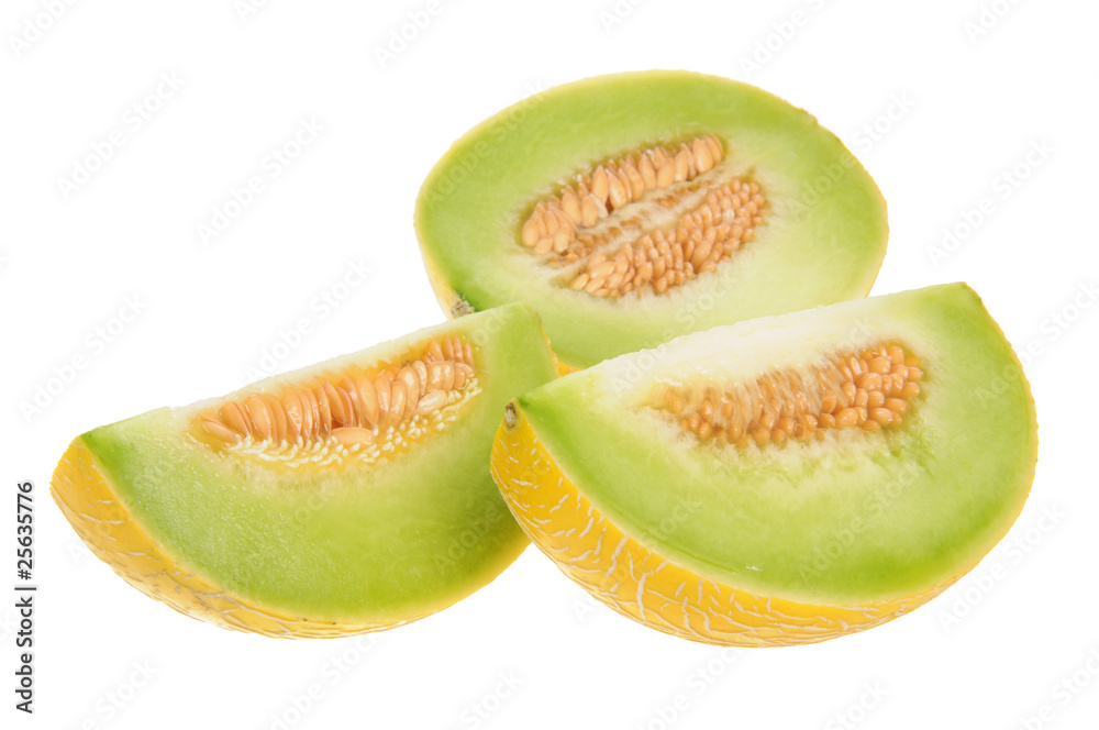 Delicious melon isolated on white background