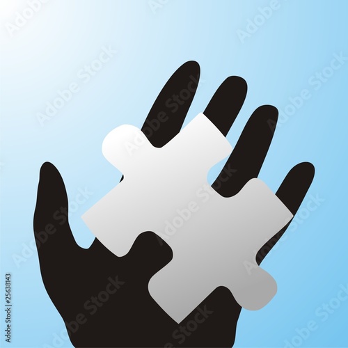 Hand with puzzle