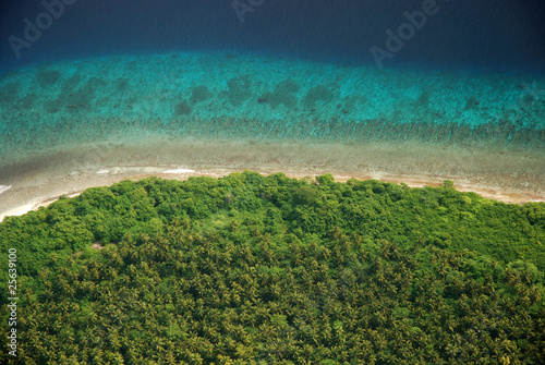 Maldivian island aerial view