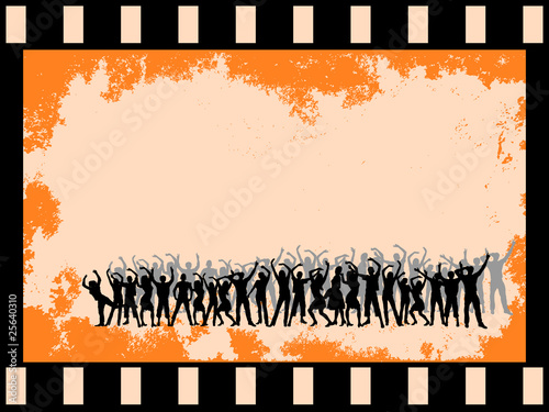 Menschengruppe im Filmstreifen