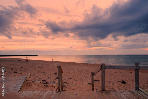 Sunset over beach in Inverness, Cape Breton, Nova Scotia © Natalia Bratslavsky