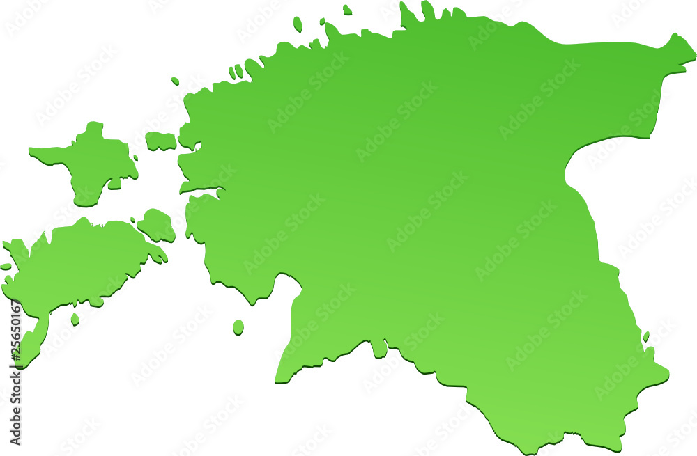 Carte de l'Estonie verte (détouré)