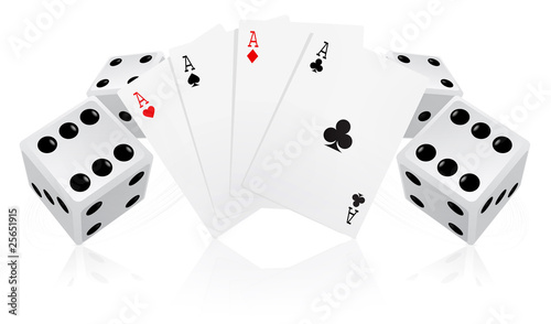 Playing cards with dices