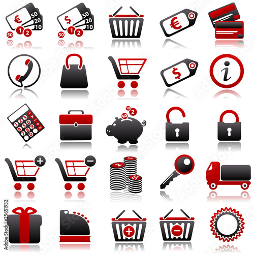 shopping Red Icons