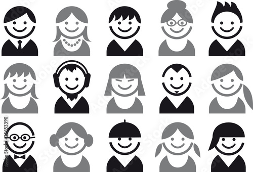 people vector icon set