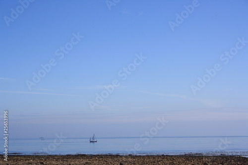 Solitary Boat on a Calm Sea
