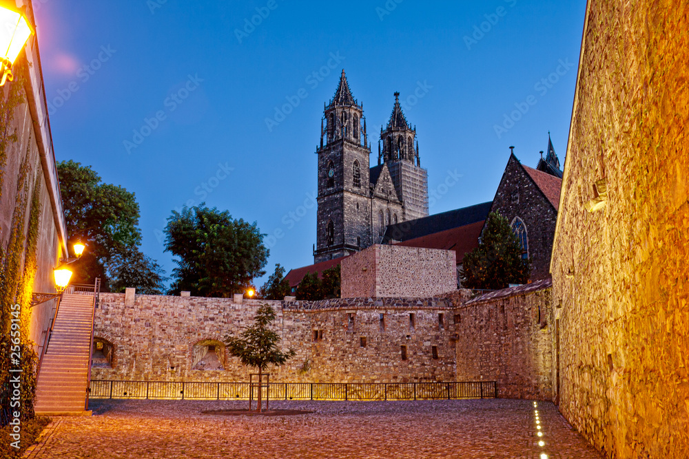 Bastion Cleve in der Nacht