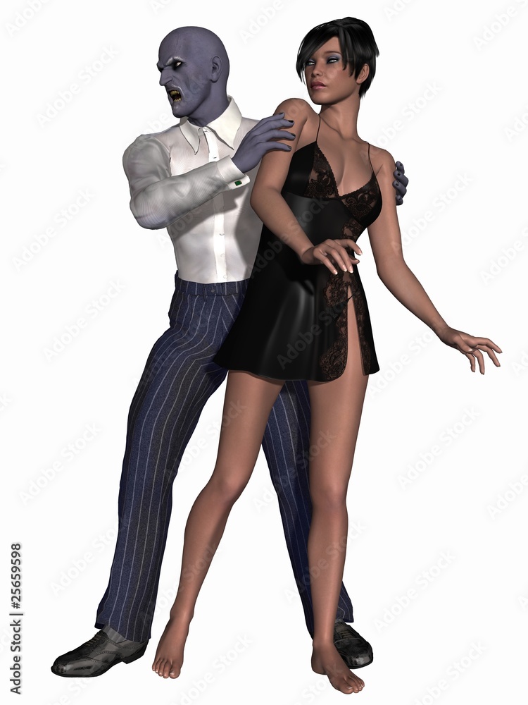 Fototapeta premium Vampir mit sexy Frau