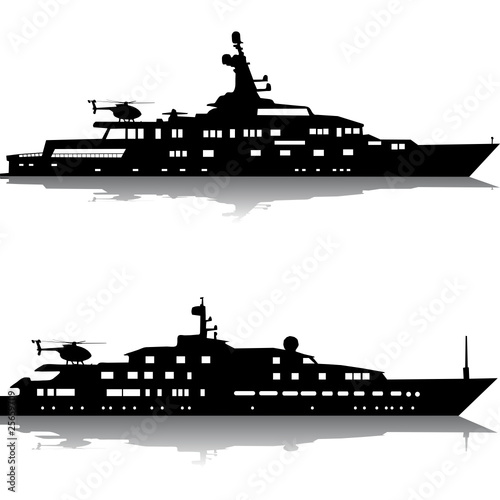 Large yachts with helicopters