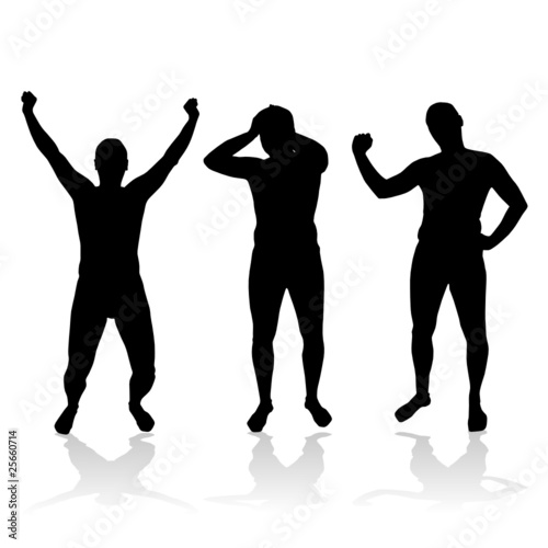 man in various poses vector silhouettes