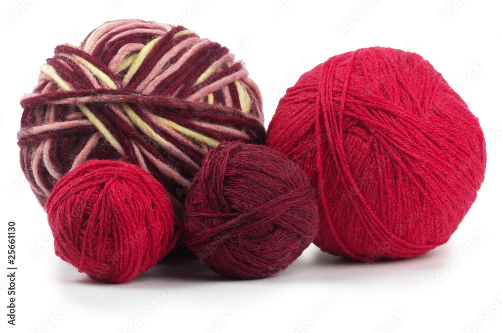 Four colored wool clews Four colored wool clews
