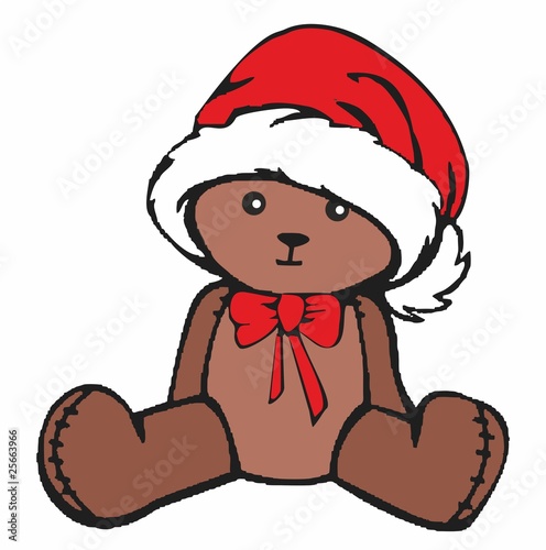 Bär mit Weihnachtsmütze