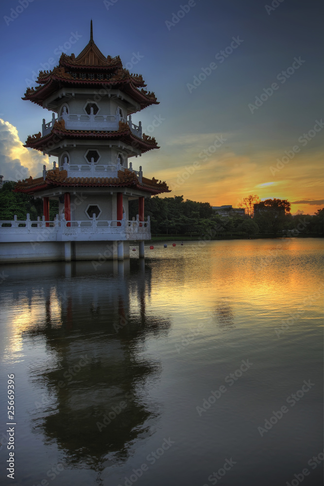 Sunset at Singapore Chinese Garden 2