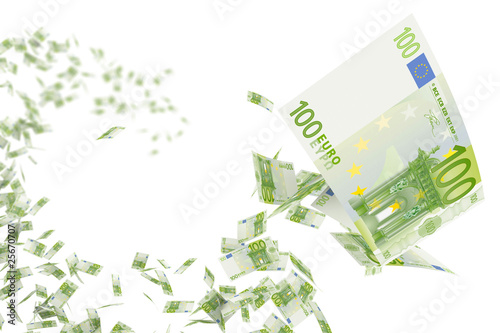 Volée de billets de 100 euros 1 photo