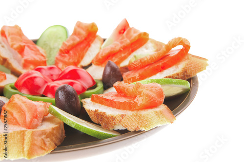 fresh vegetables with salmon