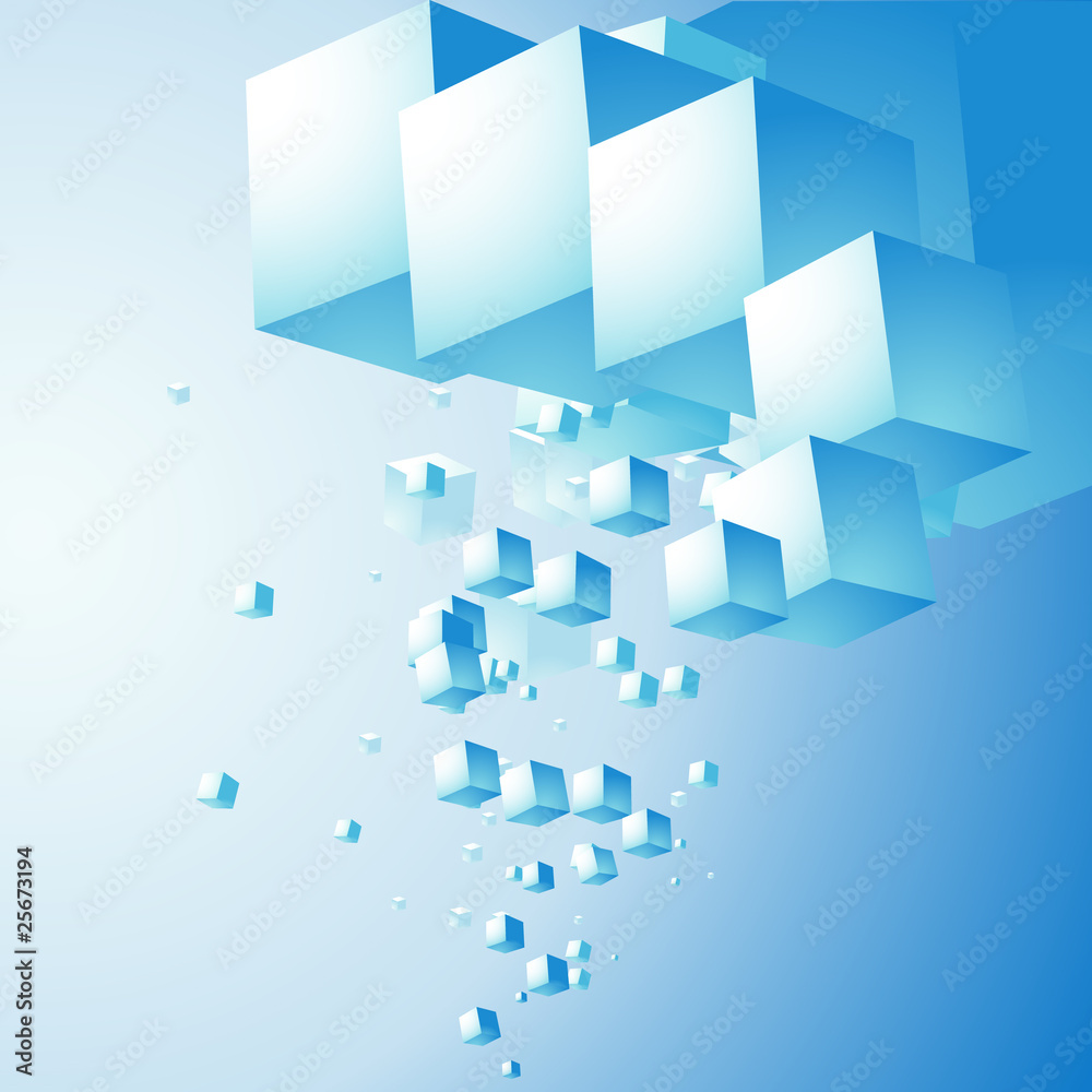 Abstract cloud of cubes. Lightweight composition Abstract cloud of cubes. Lightweight composition