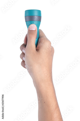 hand holding flash light
