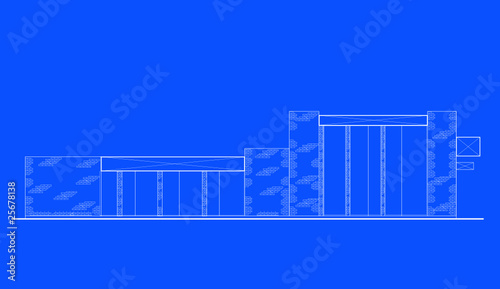 shopping center mall building blue print