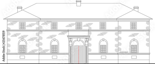 hotel restaurant facade building drawing