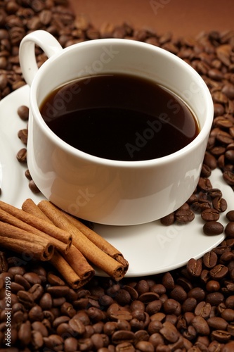 cup of coffee with cinnamon