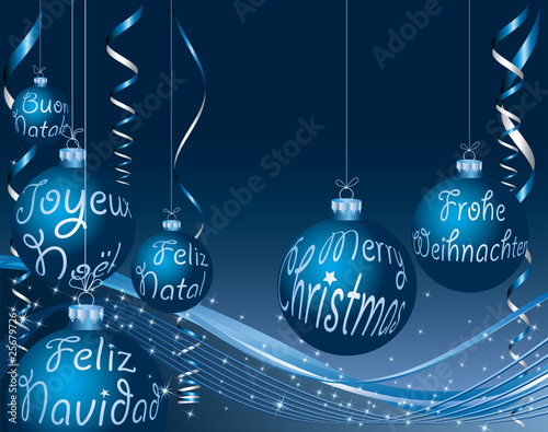 blue text christmas