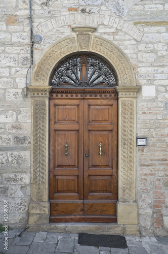 Wooden door.