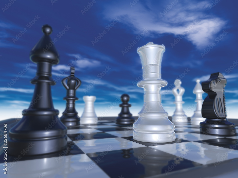 chessboard under blue sky