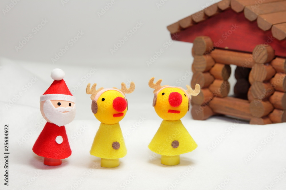 Naklejka premium サンタとトナカイ