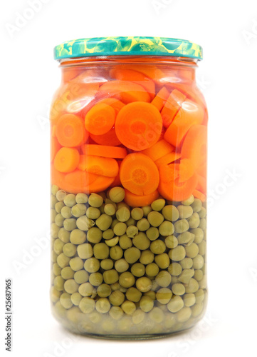 Conserve de Petits pois et carottes en bocal