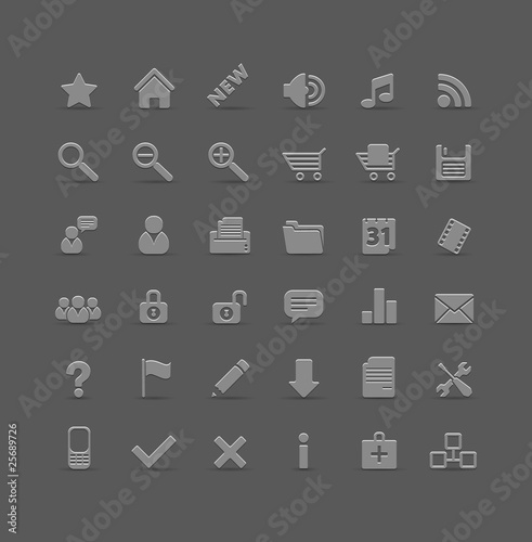 modern web icons - gray series