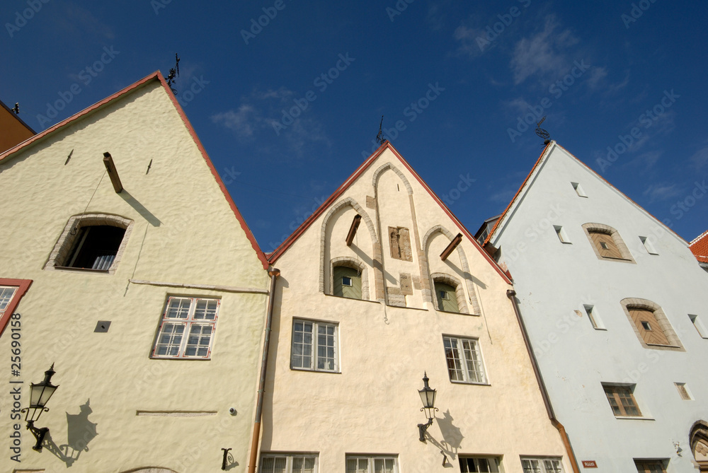The medieval architecture in the old town of Tallinn The medieval architecture in the old town of Tallinn