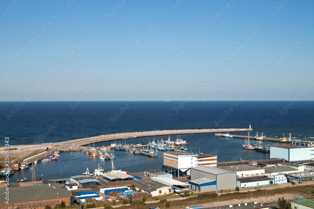 Fishermans port in Wladyslawowo aerial view