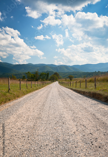 Cades Cove Rural Dirt Road Farm Landscape