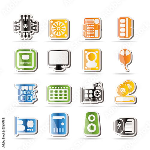 Simple Computer Performance and Equipment Icons