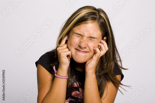 girl with ear pain
