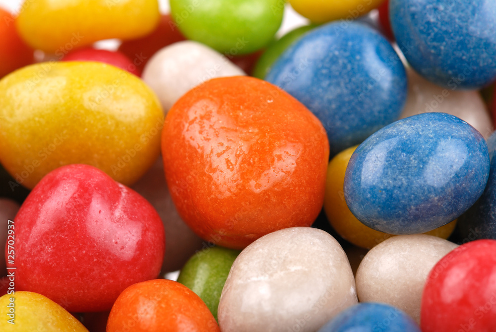 Multicolored sweets covered with glaze Multicolored sweets covered with glaze