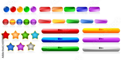 Set of color buttons