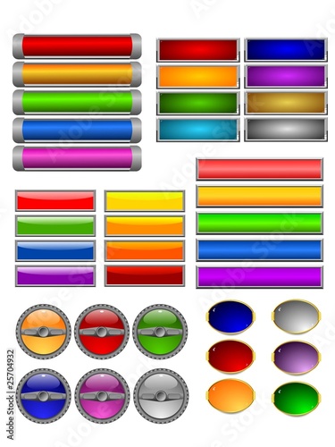 Set of color buttons