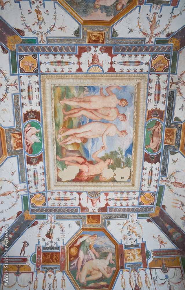 Corgna Palace Ceiling Fresco. Castiglione del Lago. Umbria.