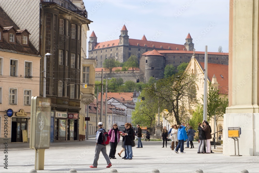 Bratislava - SNP square and the castle