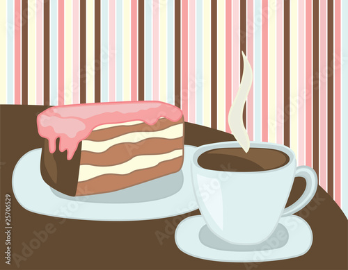 coffee cup and cake drawing