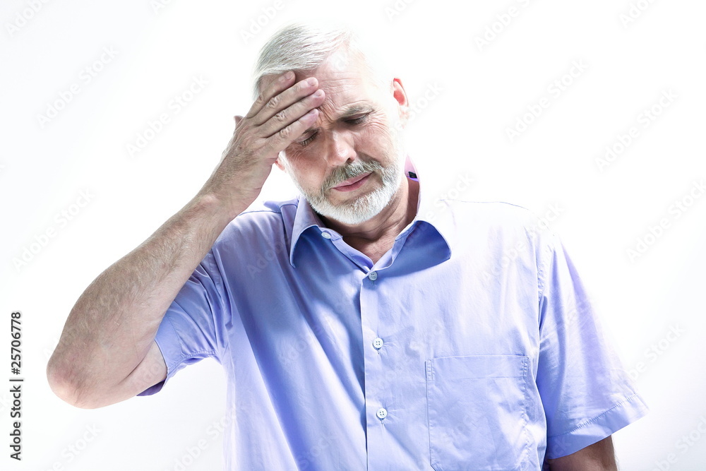 Senior man portrait migraine Senior man portrait migraine