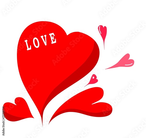 Heart with small hearts.With love