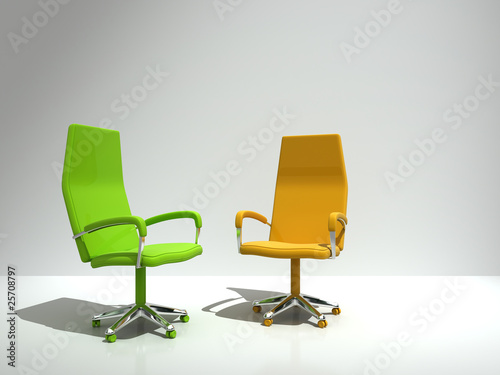 two chairs near wall