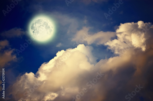 magic moon over the clouds